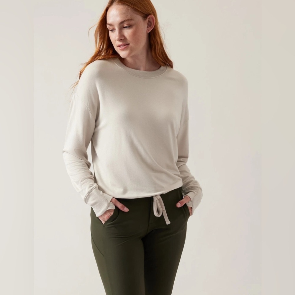 Athleta Marina Long Sleeve Tie Front Women's Sweatshirt Plus Size 1X Athleisure